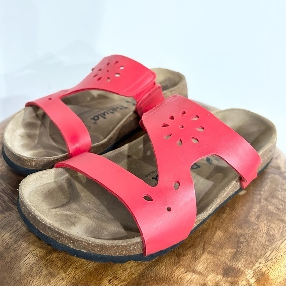 Birkenstock Betula Red Flower Cut-Out Slide On Sandals 37 6 - Picture 2 of 7